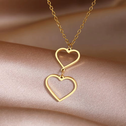 Stainless Steel Necklaces Sweet Cute Hearts Infinity Symbol Fashion Pendants Chains Choker Necklace for Women Jewelry Trend Fine