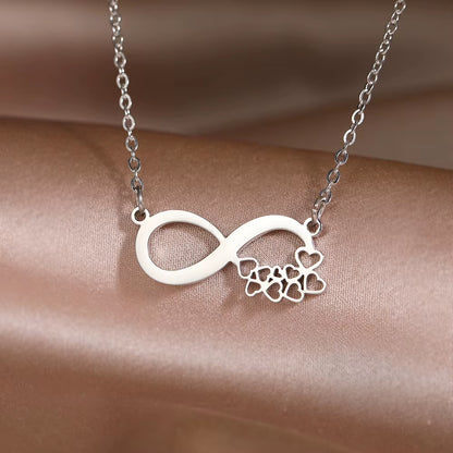 Stainless Steel Necklaces Sweet Cute Hearts Infinity Symbol Fashion Pendants Chains Choker Necklace for Women Jewelry Trend Fine