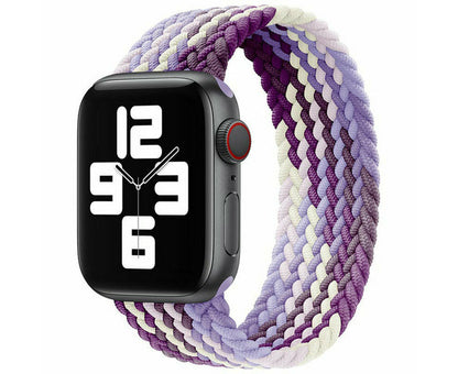 For Apple Watch Series Ultra SE 8 7 6 5 4 3 Iwatch Band Nylon Strap 38Mm/40Mm/41Mm - S - Purple / White 36#