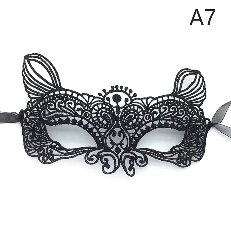 Eye Mask Sexy Lace Venetian Masquerade Ball Halloween Party Fancy Dress Costume Props Lady Black Lace Hollow Face Mask