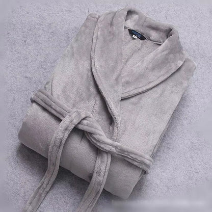 Women Robe Coral Fleece Sleepwear Winter Thicken Kimono Bathrobe Gown Soft Couple Sleepwear Flannel Nightwear Home Clothes