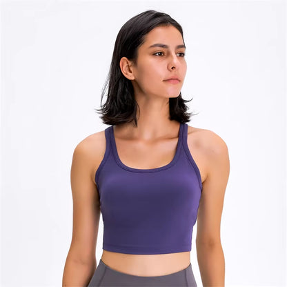 MOTION Sports Bra Tank Top Buttery Soft Women Racerback Crop Top for Workout Fitness Running Yoga