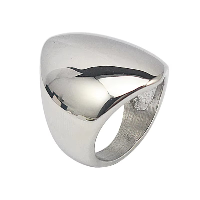 Shield Shaped Silver Color Stainless Steel Rings for Women Size 8 6 5 10.5 11 9 7 Fashion Jewellry Gift Rings Wholesale