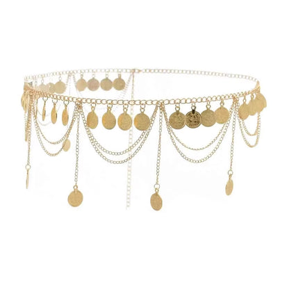 Golden Metal Indian Arab Belly Chains for Women Female Hippie Bridal Wedding Dress Belt Chains Afghan Gypsy Body Jewerly Gift