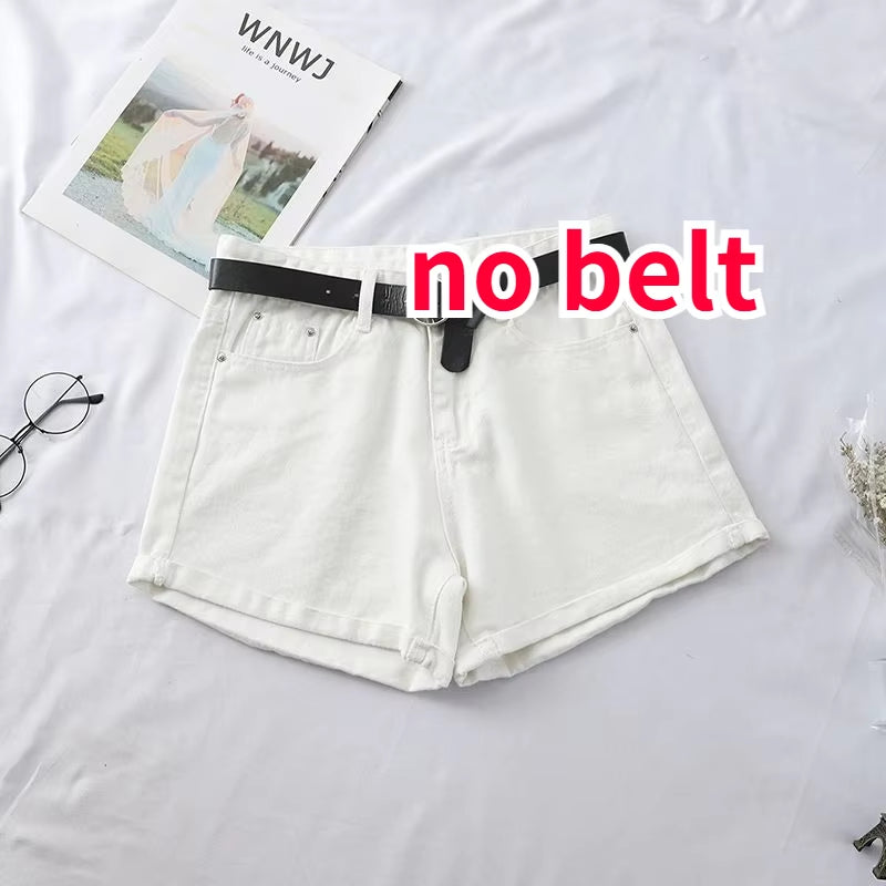 Shorts Women Chic All-Match Korean Casual Basic Simple Harajuku Teens Denim Short Trouser Loose Wide-Leg Womens Clothing