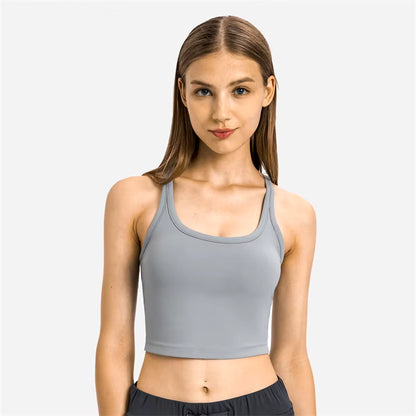 MOTION Sports Bra Tank Top Buttery Soft Women Racerback Crop Top for Workout Fitness Running Yoga