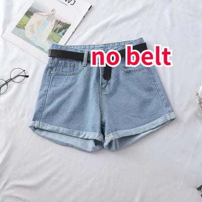 Shorts Women Chic All-Match Korean Casual Basic Simple Harajuku Teens Denim Short Trouser Loose Wide-Leg Womens Clothing