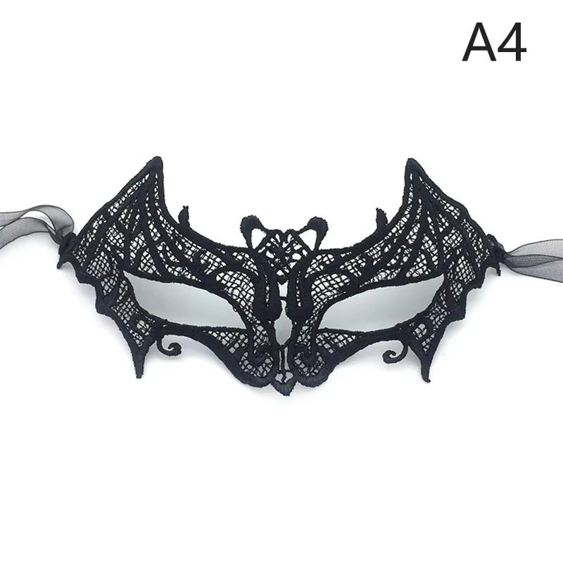 Eye Mask Sexy Lace Venetian Masquerade Ball Halloween Party Fancy Dress Costume Props Lady Black Lace Hollow Face Mask