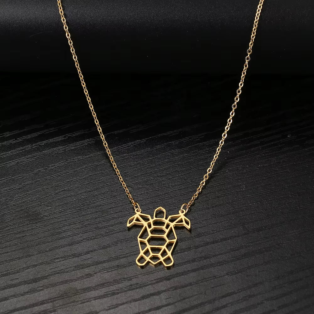 Stainless Steel Necklaces Cute Tortoise Animal Pendant Choker Chain Fashion Necklace for Women Jewelry Party Girls Friends Gifts