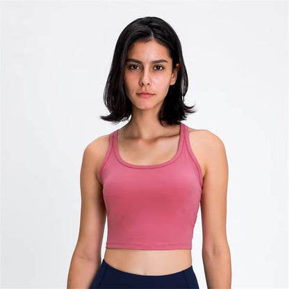 MOTION Sports Bra Tank Top Buttery Soft Women Racerback Crop Top for Workout Fitness Running Yoga