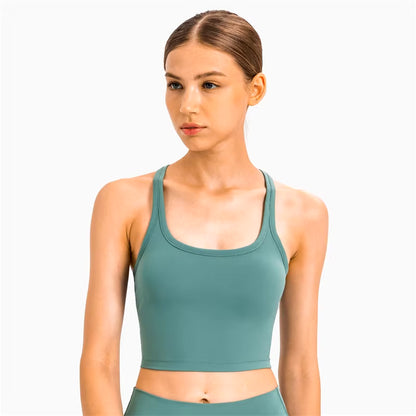 MOTION Sports Bra Tank Top Buttery Soft Women Racerback Crop Top for Workout Fitness Running Yoga