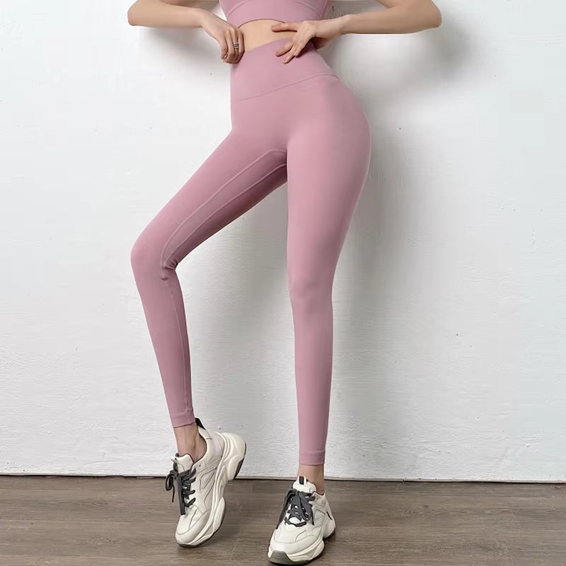 Nylon Leggings Women'S Pants Yoga Sport Fitness Gym High Waist Elastic Breathable Leggings for Fitness Womens Clothing