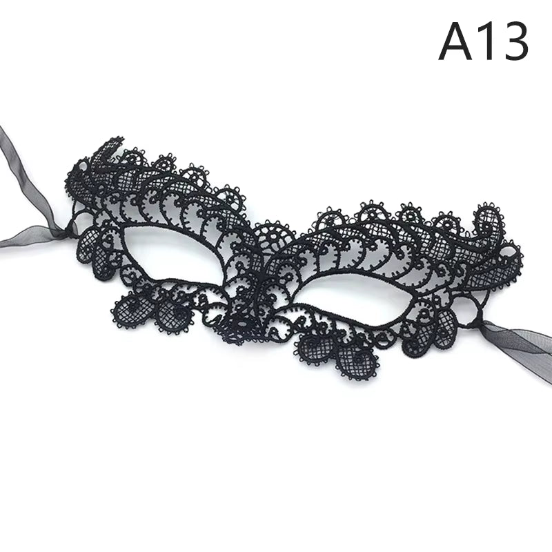 Eye Mask Sexy Lace Venetian Masquerade Ball Halloween Party Fancy Dress Costume Props Lady Black Lace Hollow Face Mask