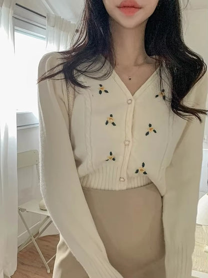 Women Clothing Oversize Womens Sweaters Winter Sweater Knitted Women Cardigan Knit Girls Autumn Vintage Loose Button Fall 2021