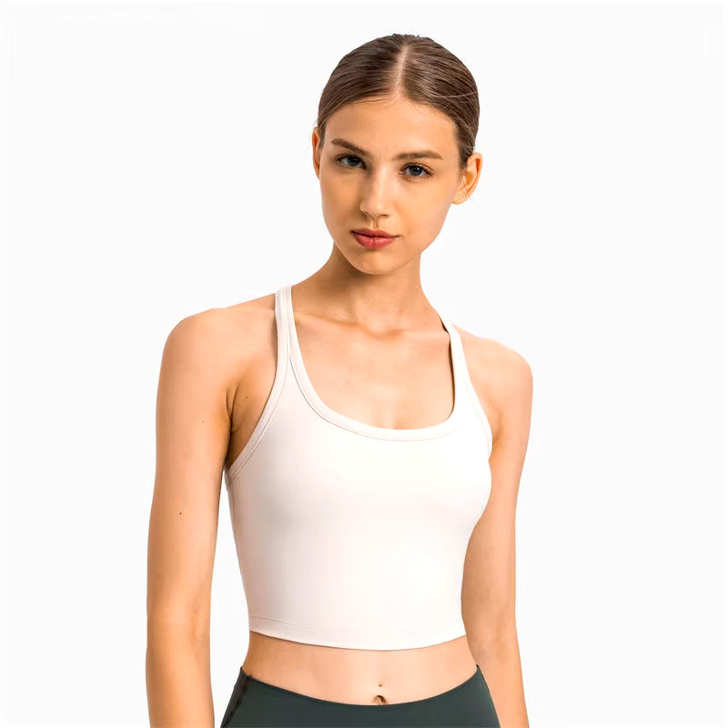 MOTION Sports Bra Tank Top Buttery Soft Women Racerback Crop Top for Workout Fitness Running Yoga