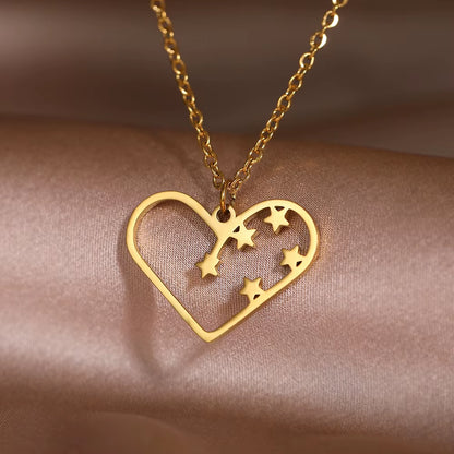 Stainless Steel Necklaces Sweet Cute Hearts Infinity Symbol Fashion Pendants Chains Choker Necklace for Women Jewelry Trend Fine