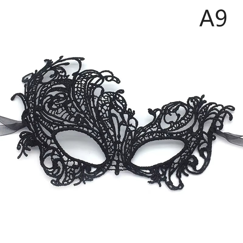 Eye Mask Sexy Lace Venetian Masquerade Ball Halloween Party Fancy Dress Costume Props Lady Black Lace Hollow Face Mask