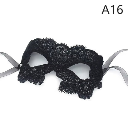 Eye Mask Sexy Lace Venetian Masquerade Ball Halloween Party Fancy Dress Costume Props Lady Black Lace Hollow Face Mask