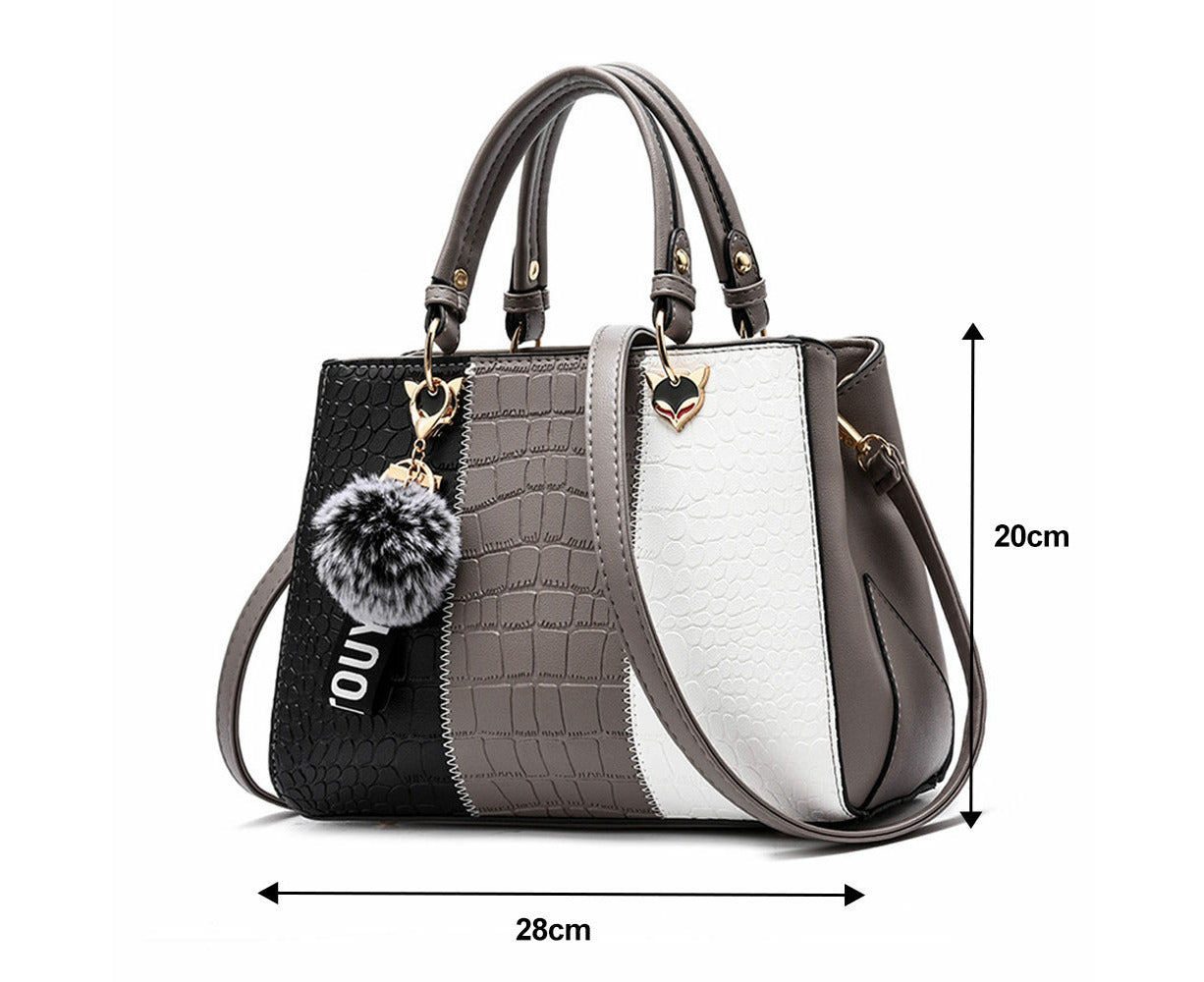 Daily Travel Large-Capacity Shoulder Bag Messenger Bag New Fashion Pu Carrying Bag,Gray