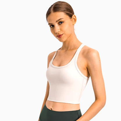 MOTION Sports Bra Tank Top Buttery Soft Women Racerback Crop Top for Workout Fitness Running Yoga