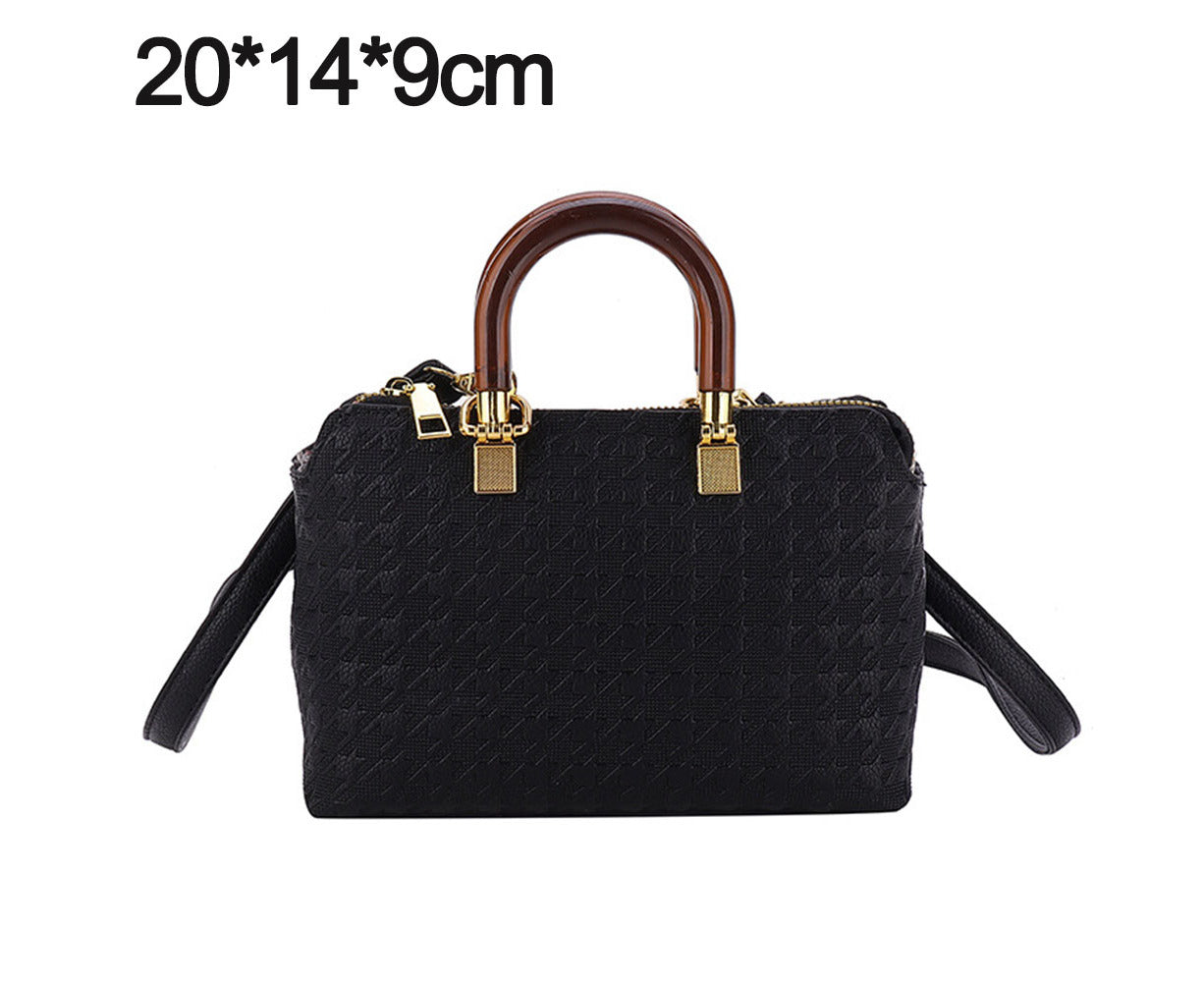 Black*Small Crossbody Bags for Women Zip Top Handle Satchel Bag Shoulder Purse