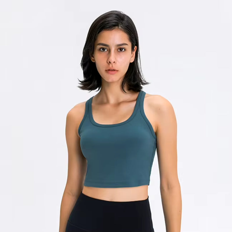 MOTION Sports Bra Tank Top Buttery Soft Women Racerback Crop Top for Workout Fitness Running Yoga