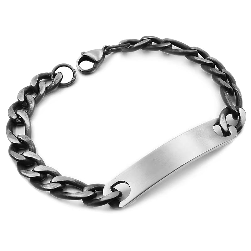 Stainless Steel ID Bracelet for Women Men 2016 Jewellery Fashion Chain Cuff,4 Colors, Wholesale Items,Wb001