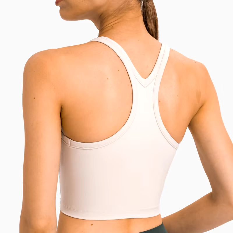 MOTION Sports Bra Tank Top Buttery Soft Women Racerback Crop Top for Workout Fitness Running Yoga