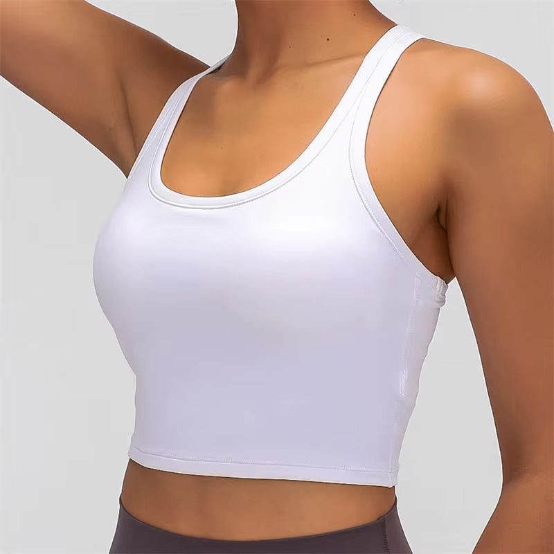 MOTION Sports Bra Tank Top Buttery Soft Women Racerback Crop Top for Workout Fitness Running Yoga