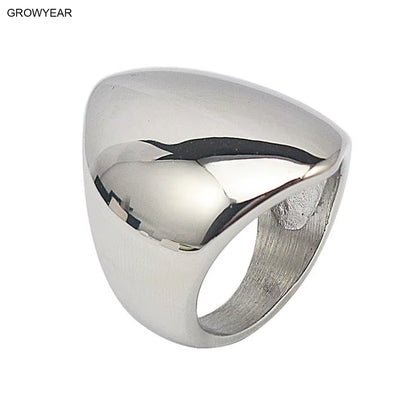 Shield Shaped Silver Color Stainless Steel Rings for Women Size 8 6 5 10.5 11 9 7 Fashion Jewellry Gift Rings Wholesale