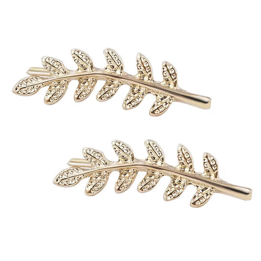 2023 NEW Vintage Exquisite Metal Golden Leaf Hook Earrings Stud Earrings for Women Ear Jewelry Cute Earrings Korean Earrings