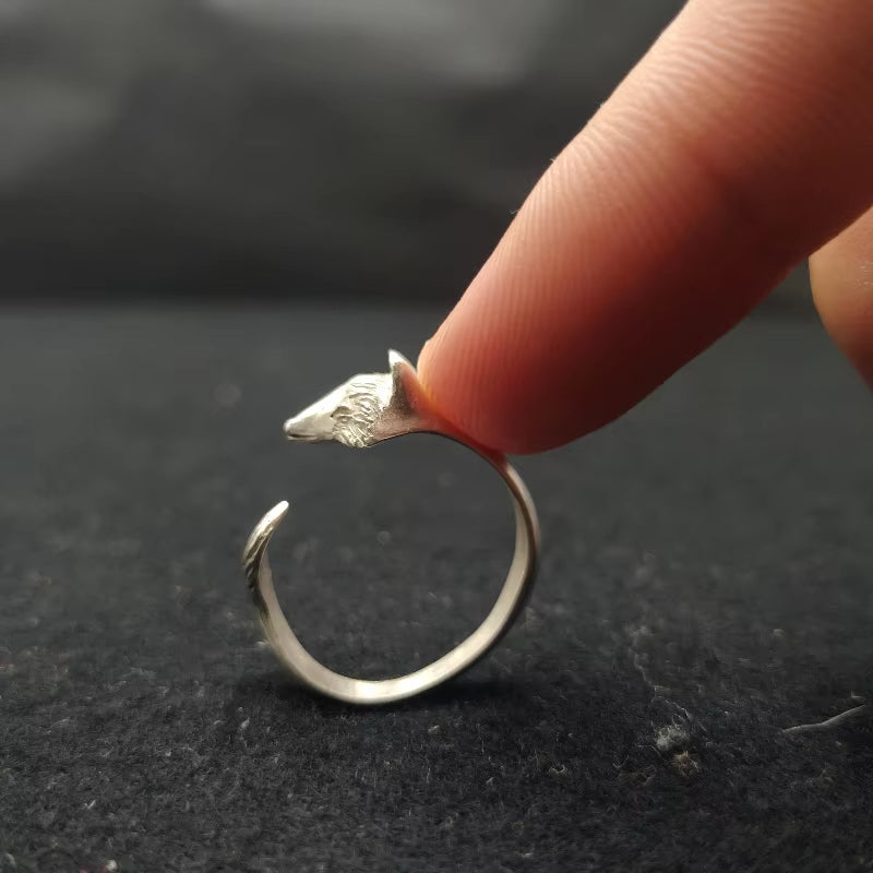 Fashion Silver Color Fox Rings for Women Cute Adjustable Rings Charm Jewelry Xmas Gifts Fine Rings Girls Female Rings