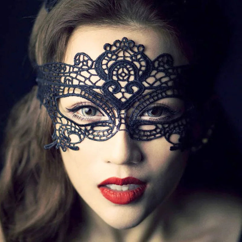 Eye Mask Sexy Lace Venetian Masquerade Ball Halloween Party Fancy Dress Costume Props Lady Black Lace Hollow Face Mask