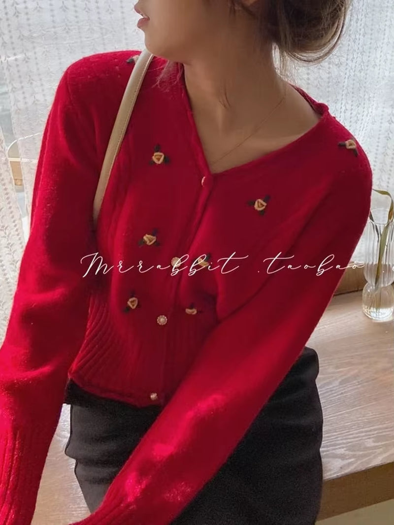 Women Clothing Oversize Womens Sweaters Winter Sweater Knitted Women Cardigan Knit Girls Autumn Vintage Loose Button Fall 2021